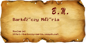 Barkóczy Mária névjegykártya