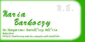 maria barkoczy business card